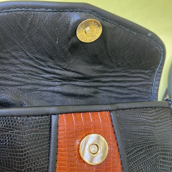 New vintage 70's all leather mini crossbody bag
